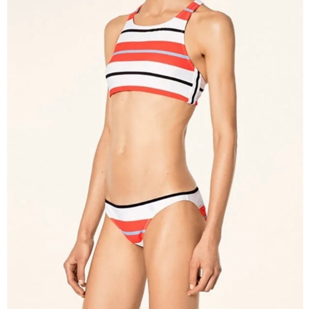 Tory Sport/Tory Burch High Neck Striped Bikini - Size S - EUC/Like New!